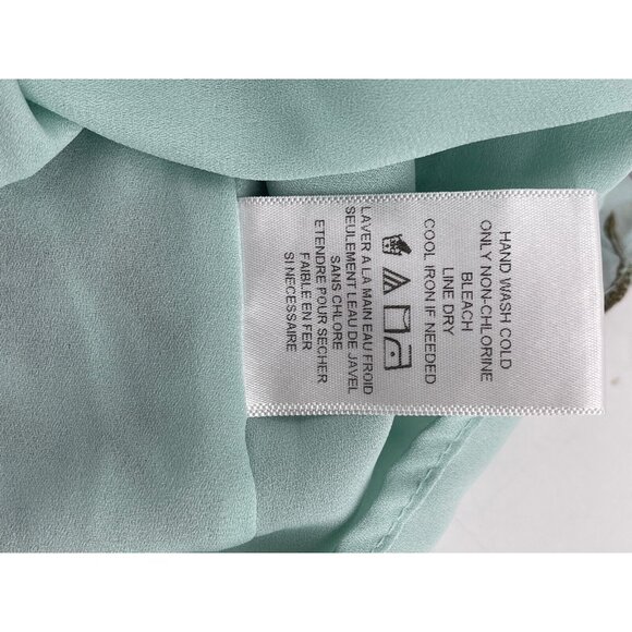 Pleione Women's Paisley Blouse Top V Neck Floral Small Lined Shirt Light Blue - Picture 10 of 10